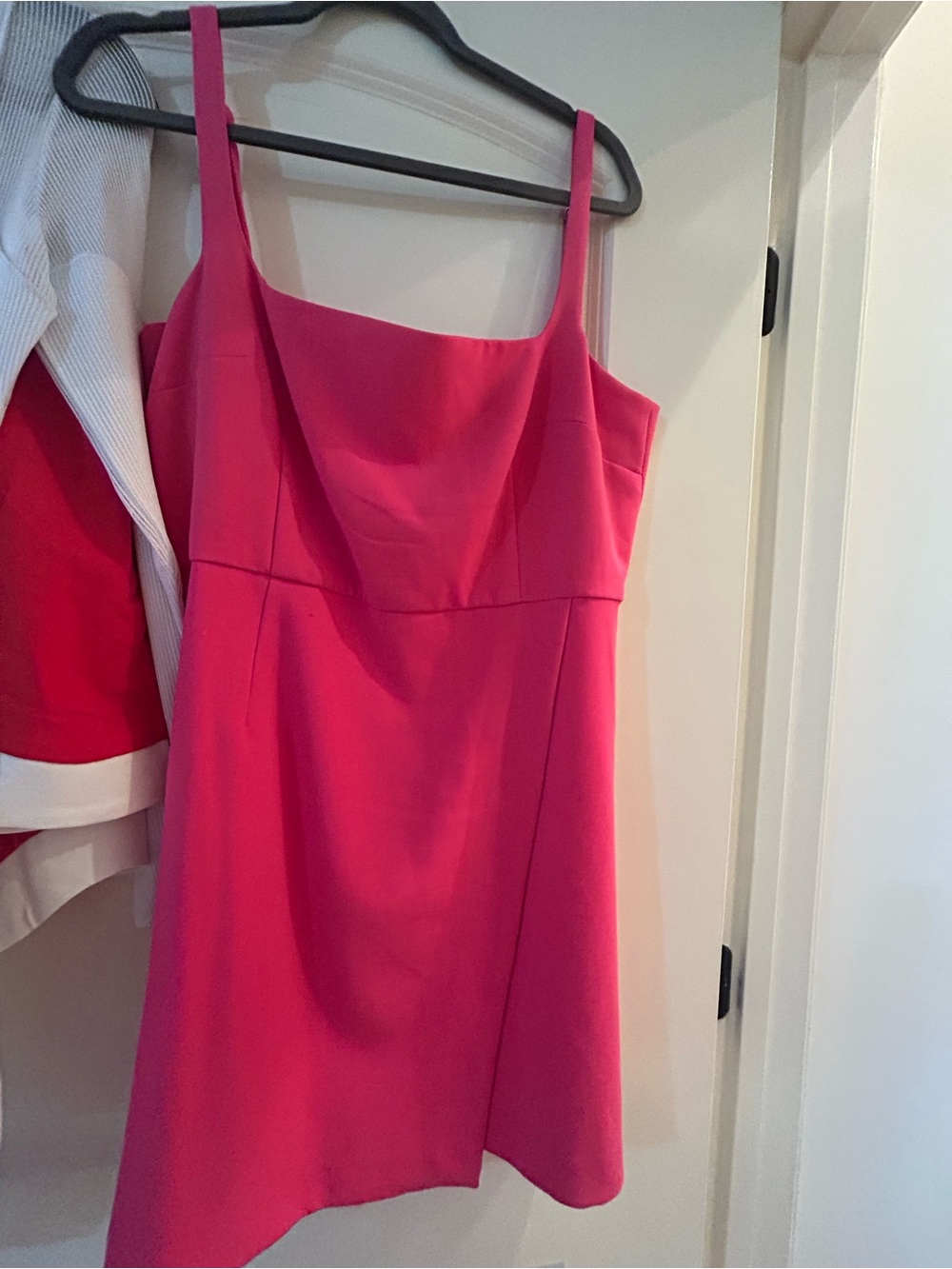 French Connection Hot Pink Square-Neck Mini Dress